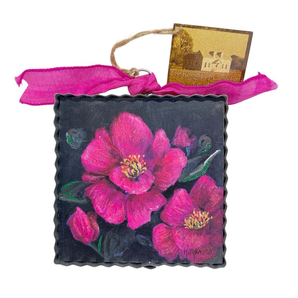 The Roundtop Collection Rozanne Priebe Mini Art Window Box NEW Pink Floral